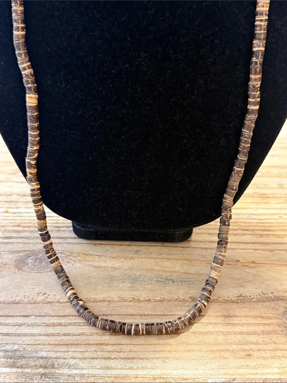Vintage Boho Brown Wooden Beaded Long Lanyard Statement Necklace